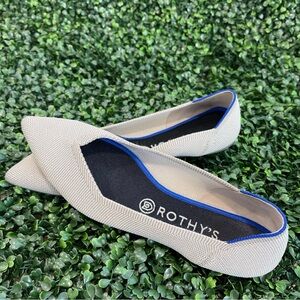 Rothy’s The Point Women’s Flats in Grey Flax Birdseye 9.5